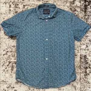 Cactus Blue Short Sleeve Slim Fit Button Down